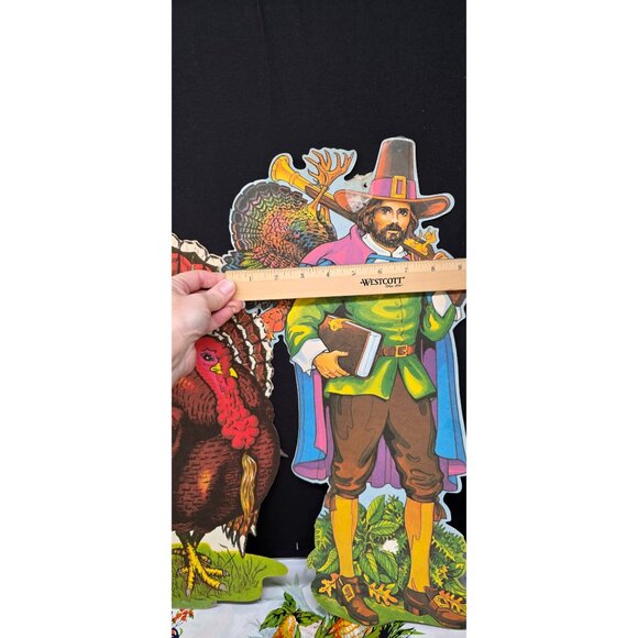 Vintage 1970s Beistle Co Thanksgiving Pilgrim Turkey Die Cuts - Picture 7 of 16